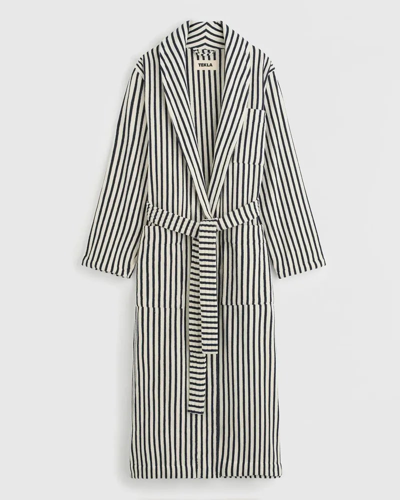 Tekla Terry Classic Bathrobe, Sailor Stripes